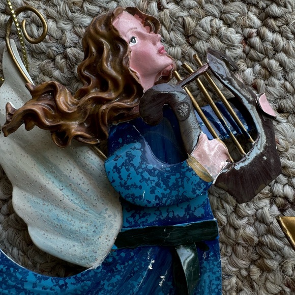 2pc Vintage Handmade Hand Crafted Christmas Tree Window Holiday Ornaments Home - Picture 5 of 6